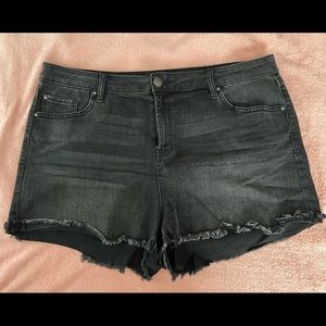 Black jean shorts